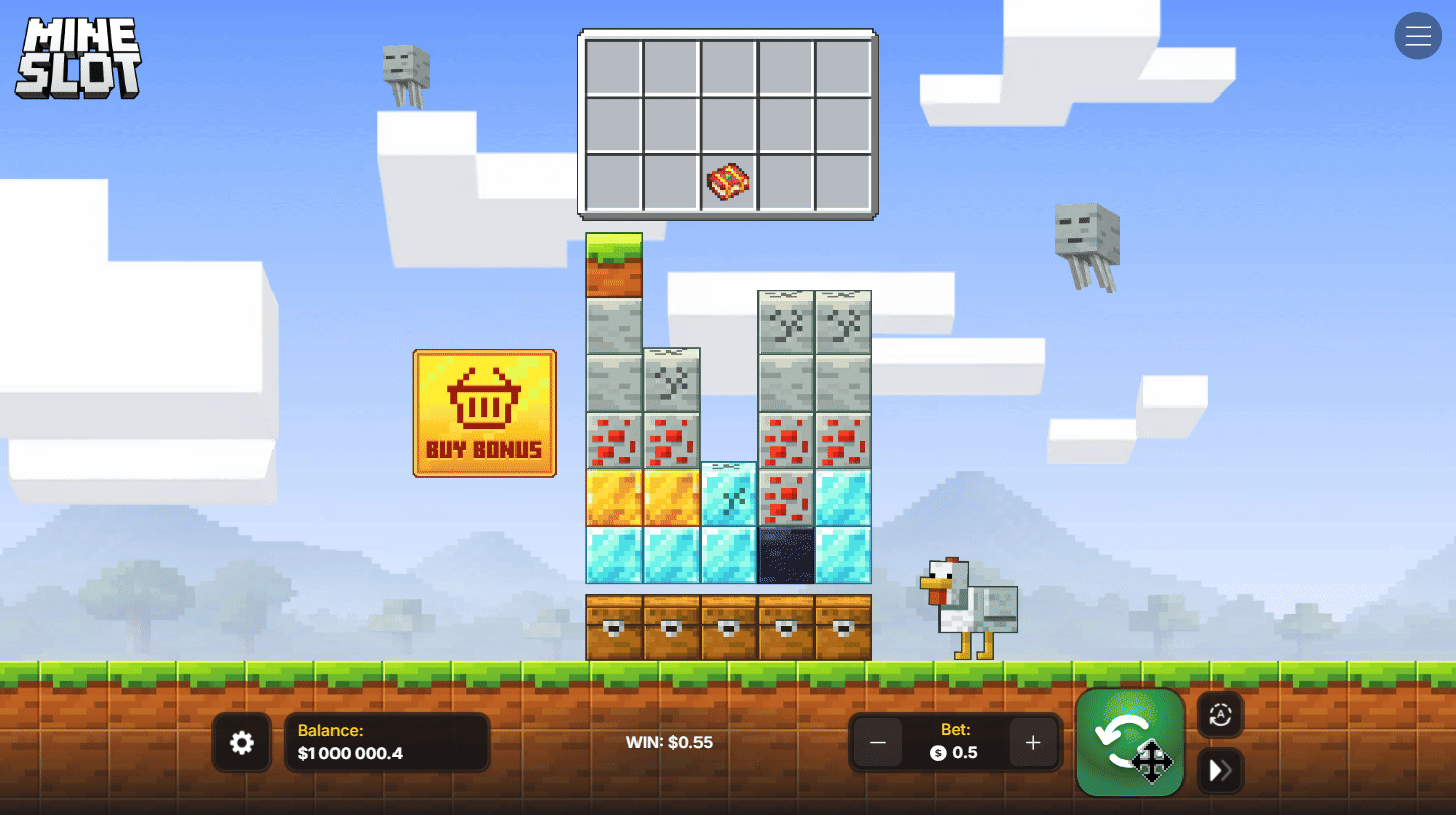 Mine Slot игровой интерфейс